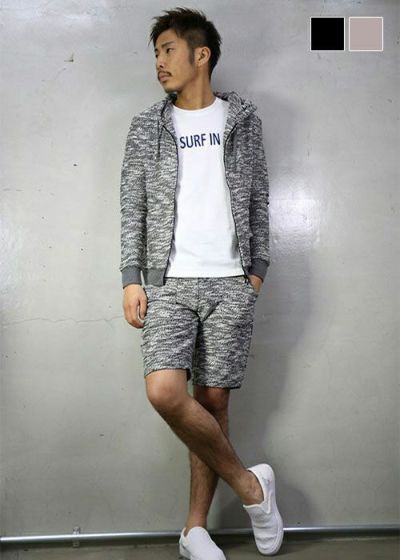 【SALE】ミックス杢ジップパーカー