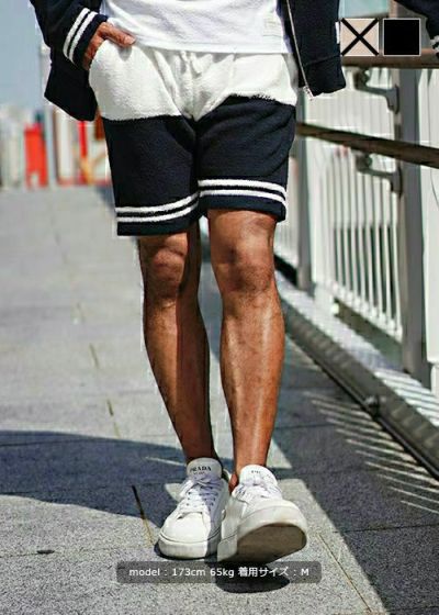 RTEGフェザーモールバイカラーショートパンツ