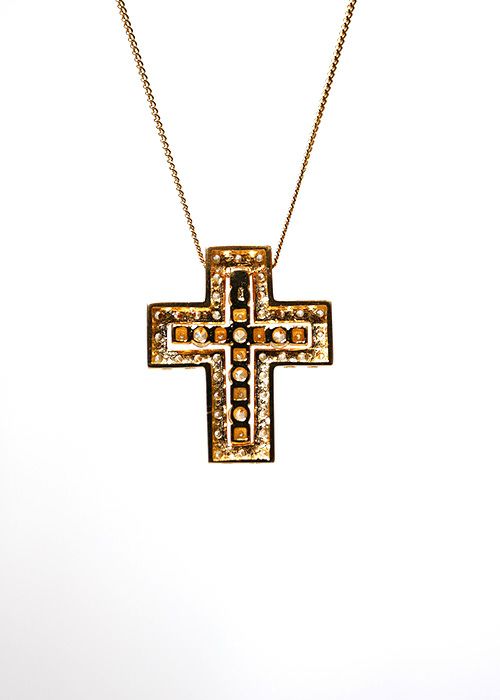 ジルコニアクロスネックレス/G スモールクロスネックレス／クロス 
