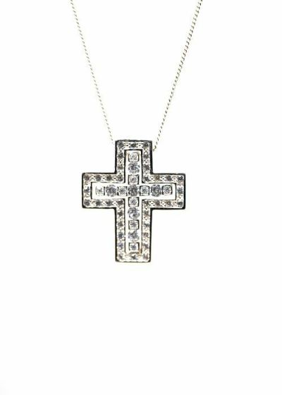 ジルコニアクロスネックレス/S
