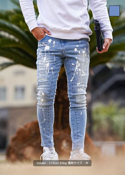 ハードペイントデニムロングパンツ