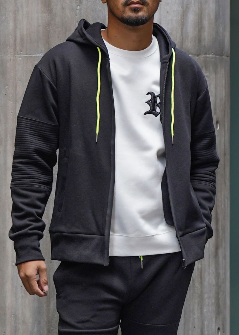 ホワイト ペイント パーカー BEN DAVIS(ベンデイビス) WALL TAGGING ZIP HOODIE / ロゴ