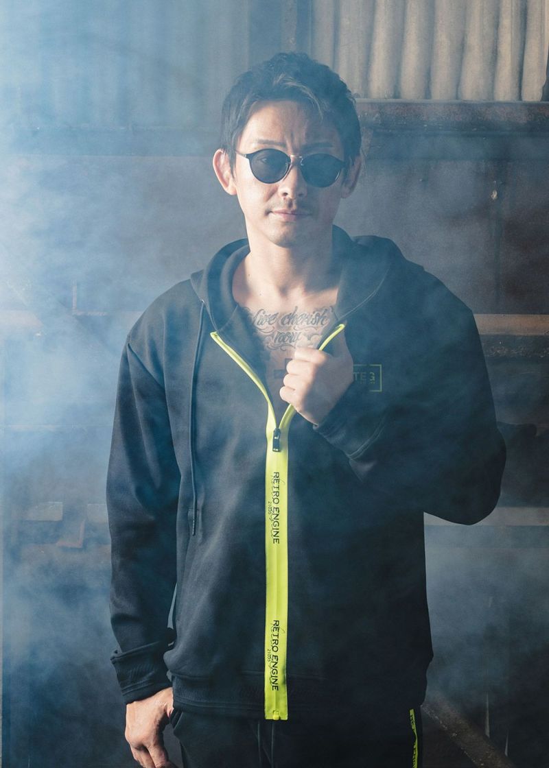 【ダメージ加工／美品✨】RonHerman イエロー フーディ　ジップアップ 3-132 アイアンクロス メッキイエロー | ジェットヘルメット