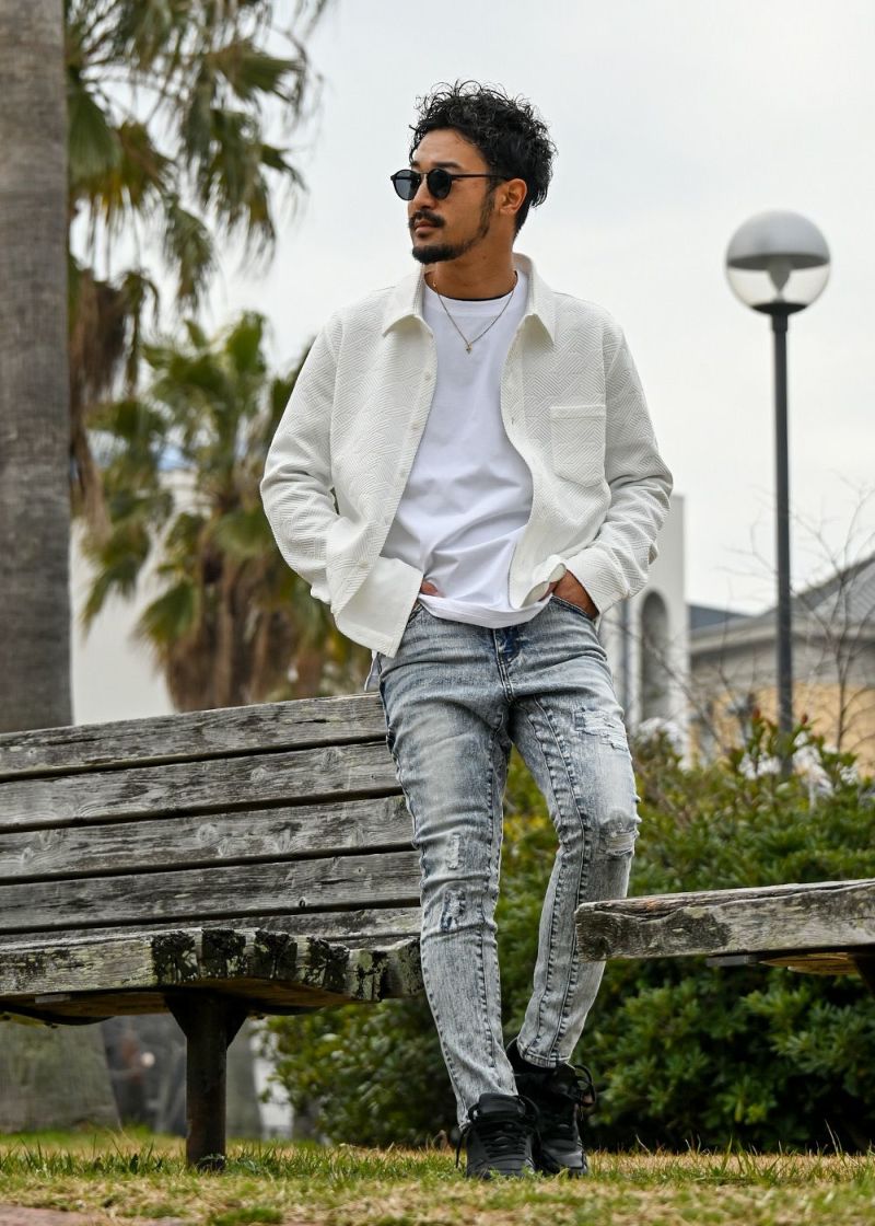 RTEG ホワイト 長袖シャツ Sサイズ adamsJUGGLER シャツ RTEG/G.J.Tロングシャツ メンズ : ZOZOTOWN