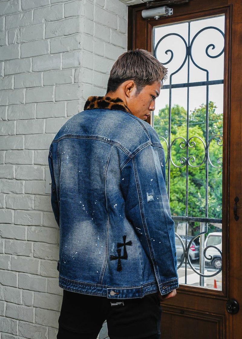 ジュニアゴルチエ　JUNIOR GAULTIER レオパード 　デニムジャケット ジュニアゴルチエ JUNIOR GAULTIER レオパード デニムジャケット